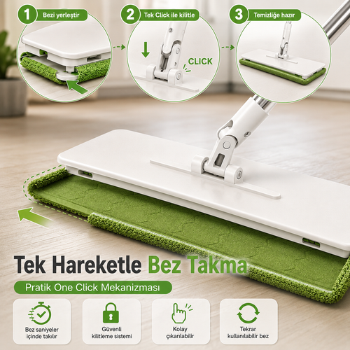 Pratiko Akıllı Bez Sıkıştırmalı Mop