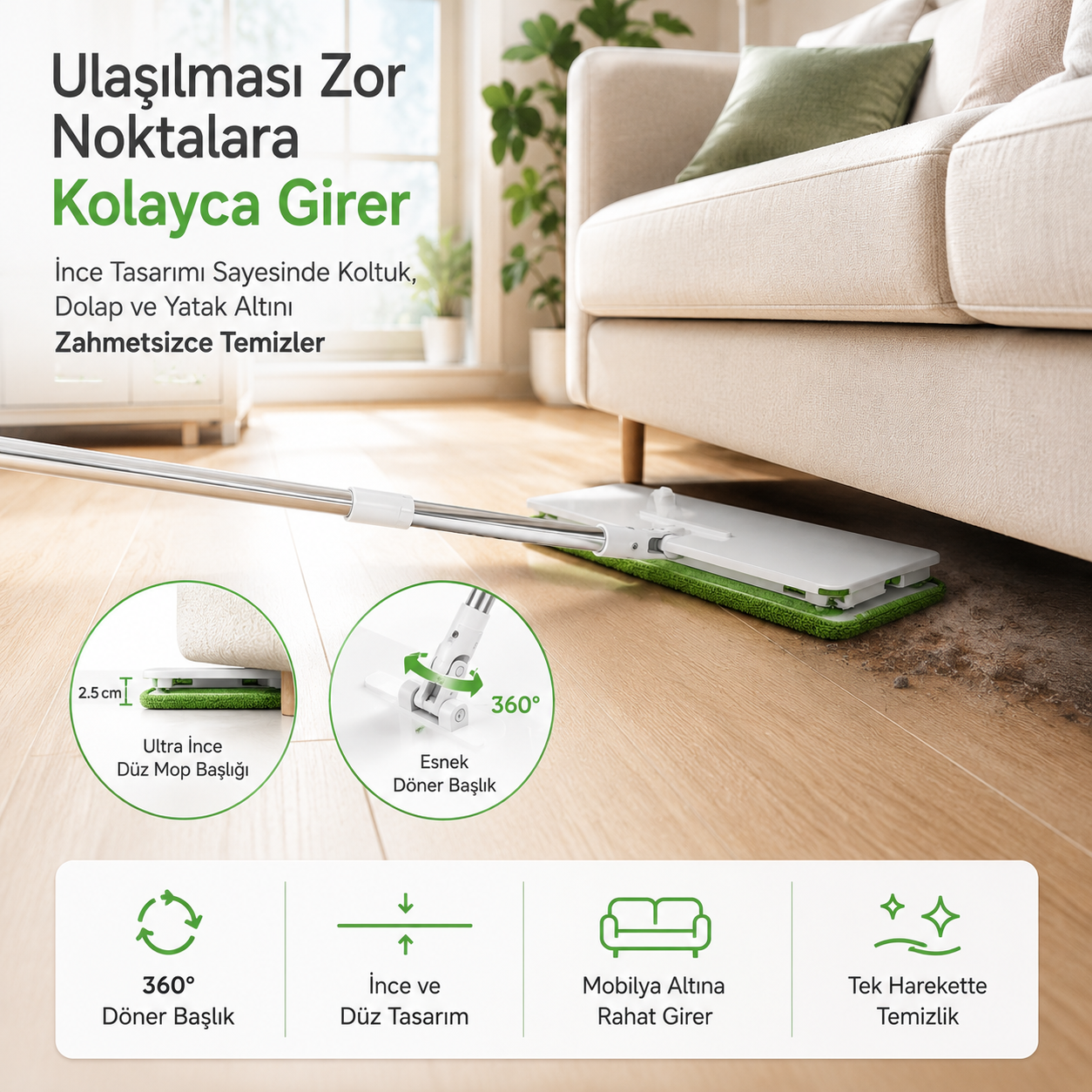 Pratiko Akıllı Bez Sıkıştırmalı Mop