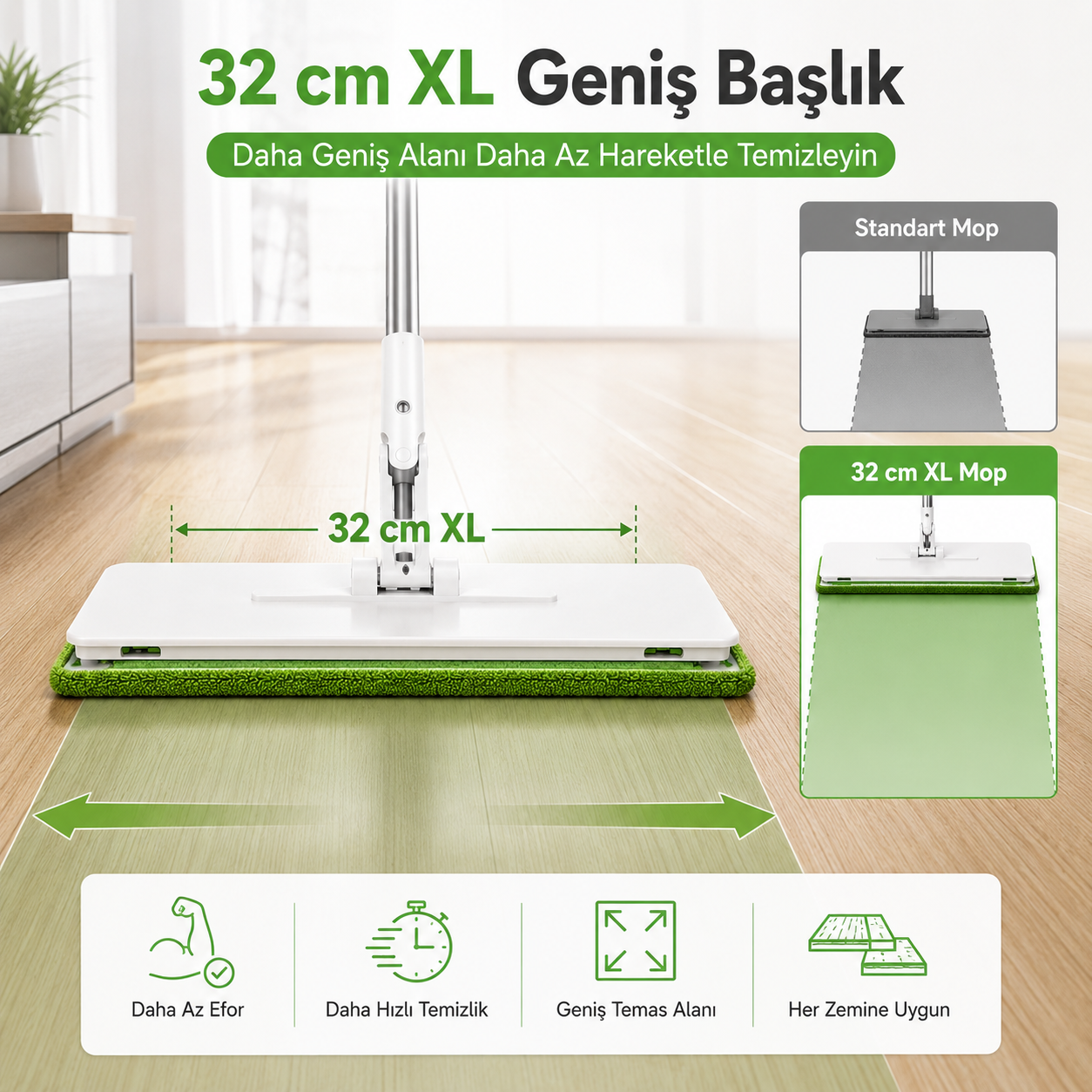 Pratiko Akıllı Bez Sıkıştırmalı Mop