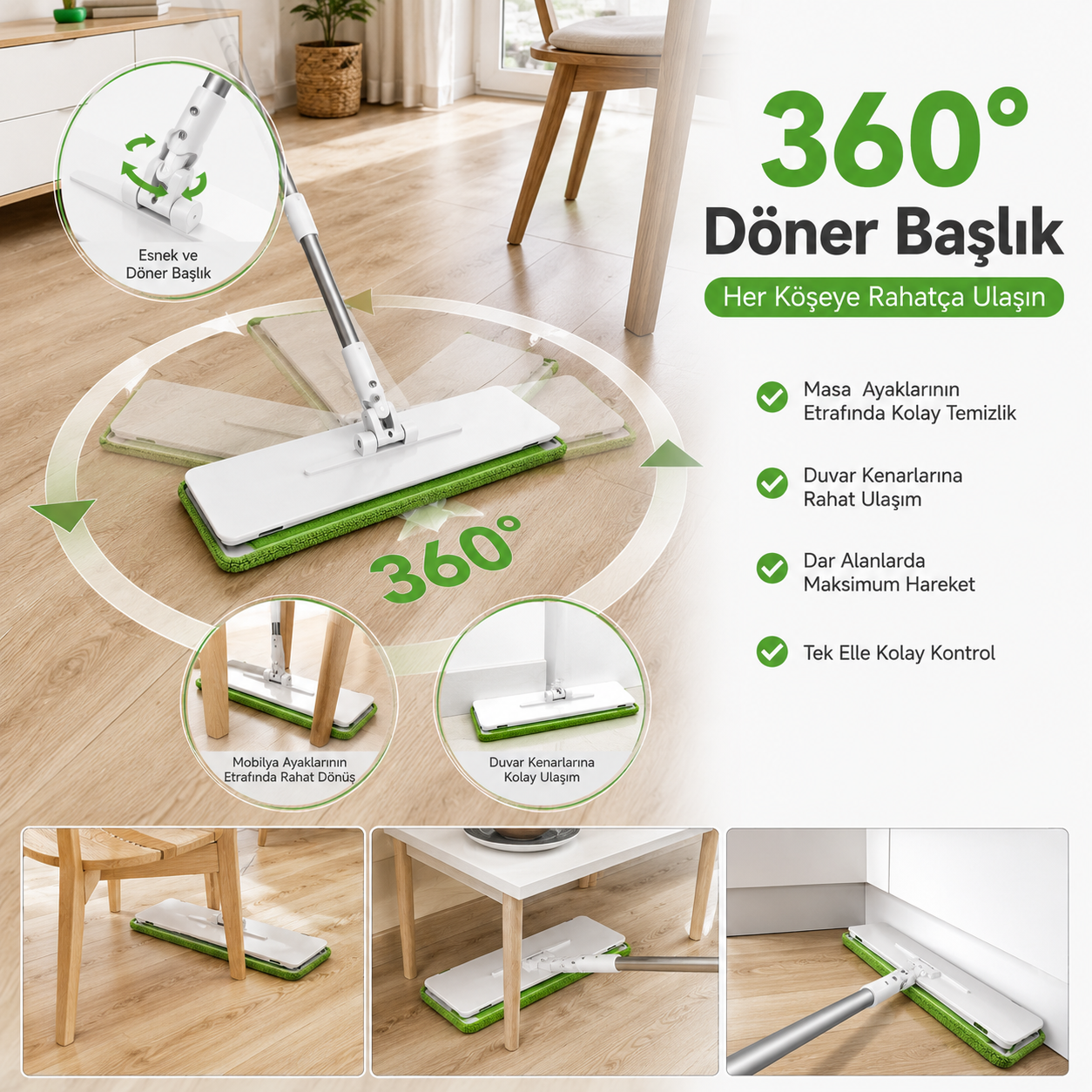 Pratiko Akıllı Bez Sıkıştırmalı Mop